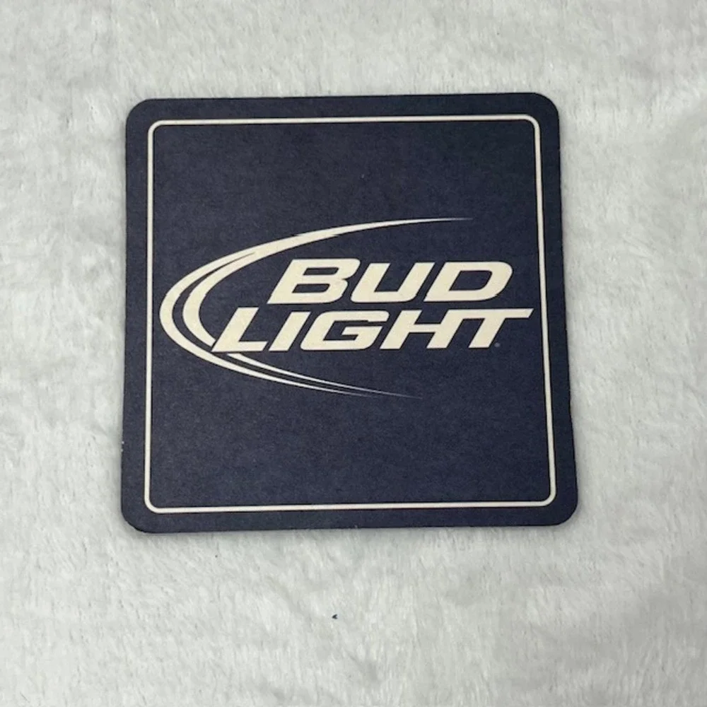 Bud Light Beer Coaster Brewed & Bottled in Baldwinsville NY New York Navy Blue